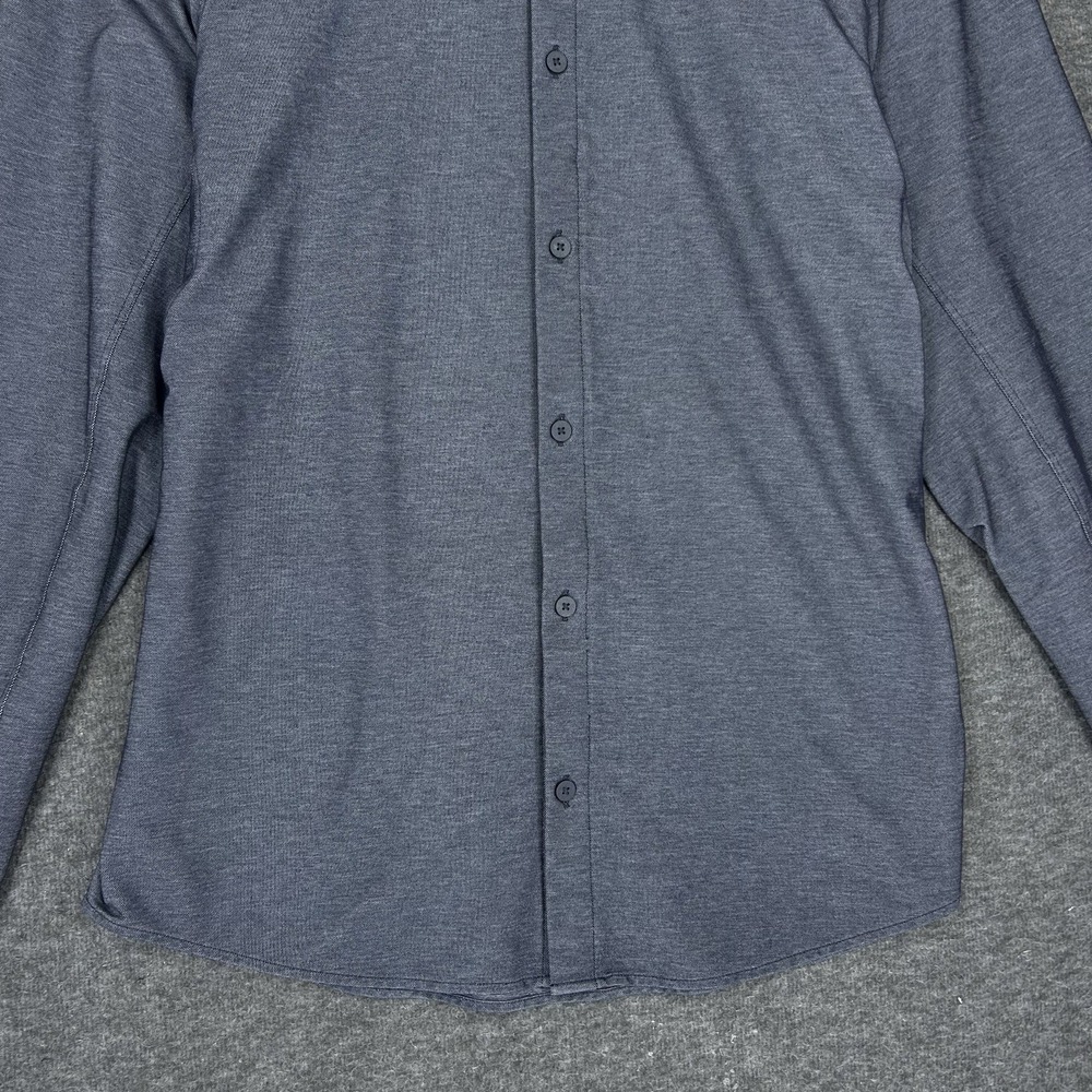 Lululemon Commission Shirt Mens L River Blue Enzyme Dyed Long Sleeve - Picture 3 of 11
